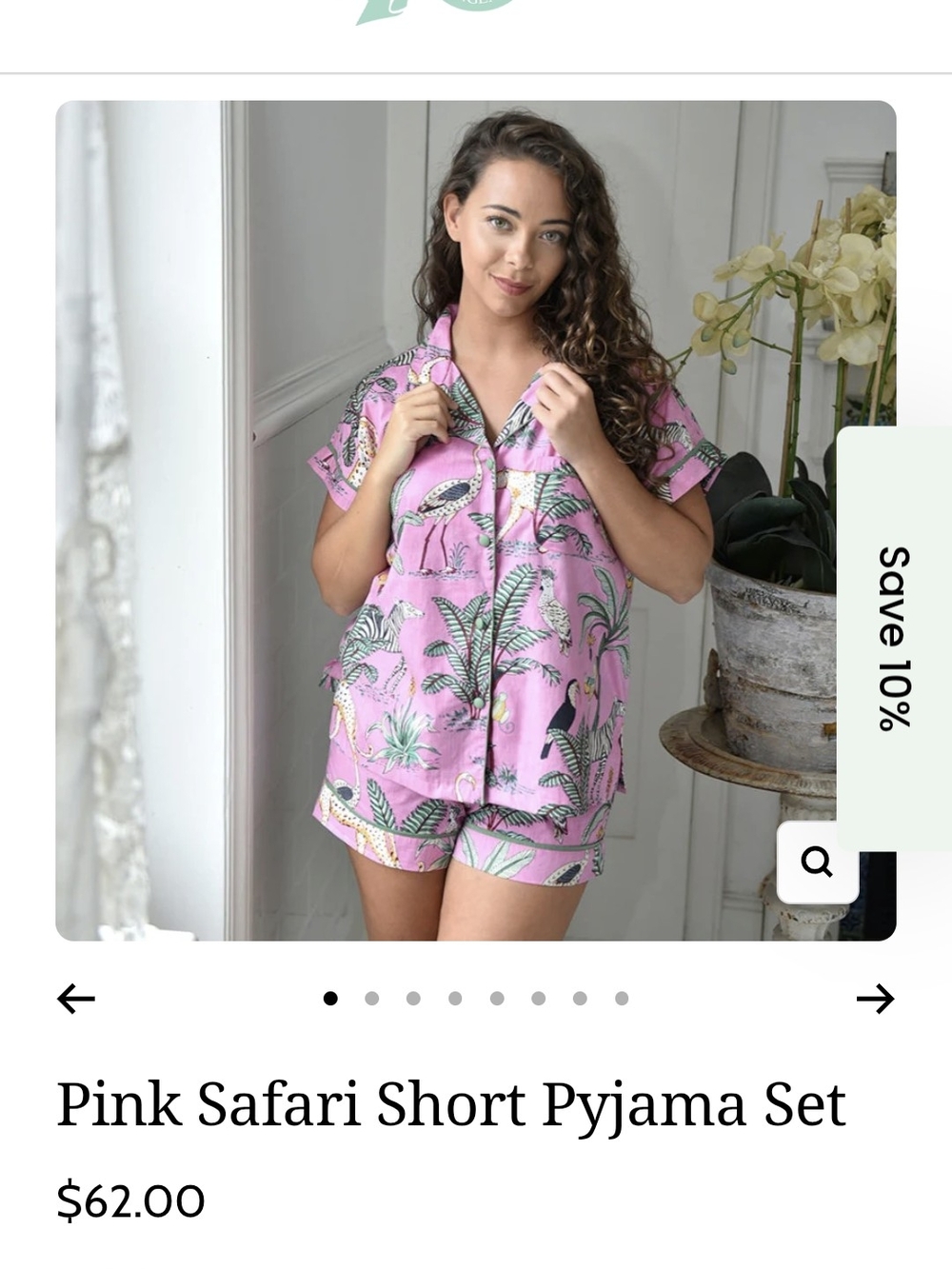 Powell Craft Pink Safari Short Pyjama Set - Mother daughter Set